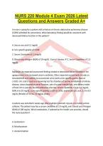 NURS 220 Module 4 Exam 2026 Latest Questions and Answers Graded A&plus;