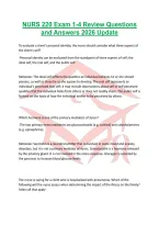 NURS 220 Exam 1-4 Review Questions and Answers 2026 Update
