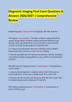 Diagnostic Imaging Final Exam Questions & &NewLine;Answers 2026&sol;2027 &vert; Comprehensive Review &NewLine;