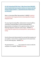 CLC-222 Contracting ACTUAL Exam &vert;&vert; Most Recent Exam 2026&vert;2027 &NewLine;Actual Complete Real Exam Questions And Correct Answers &lpar;Verified &NewLine;Answers&rpar; Already Graded A&plus; &vert; Guaranteed Success&excl; Newest Exam &vert; &NewLine;Just Released&excl;&excl;