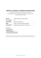 MEDICAL-SURGICAL NURSING EXAM REVIEW CARDIOVASCULAR&comma; RESPIRATORY AND RENAL SUMMARY COMPREHENSIVE PRACTICE EXAM WITH ANSWERS&comma; RATIONALES AND QUICK-REFERENCE TABLES