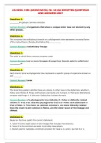 LSU BIOL 1202 &lpar;HRINCEVICH&rpar; CH&period; 26 HW EXPECTED QUESTIONS&NewLine;AND ANSWERS 2027