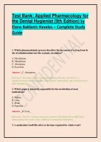 Test Bank&colon; Applied Pharmacology for the Dental Hygienist &lpar;9th Edition&rpar; by Elena Bablenis Haveles &ndash; Complete Study Guide