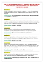 MH ATI EVIDENCE-BASED PRACTICE IN MENTAL HEALTH NURSING&NewLine;MENTAL HEALTH ACTUAL QUESTIONS AND ANSWERS 2027&NewLine;UPDATE 100&percnt; CORRECT&NewLine;