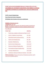 NR 507 ADVANCED PATHOPHYSIOLOGY WEEK 8 FINAL EXAM &ndash; CHAMBERLAIN UNIVERSITY QUESTIONS AND CORRECT ANSWERS &lpar;VERIFIED ANSWERS&rpar; PLUS RATIONALES &vert; INSTANT DOWNLOAD PDF