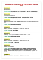 MICROBIOLOGY EXAM 1 EXPECTED QUESTIONS AND ANSWERS&NewLine;2027