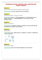 MICROBIOLOGY EXAM 1 UPDATED ACTUAL QUESTIONS AND&NewLine;CORRECT ANSWERS&NewLine;