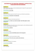 MICROBIOLOGY UTA 2460 FINAL FREQUENTLY TESTED ACTUAL&NewLine;EXAM QUESTIONS AND ANSWERS&NewLine;