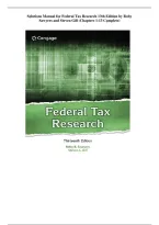 Solutions Manual for Federal Tax Research 13th Edition by Roby Sawyers & Steven Gill &vert; Chapters 1&ndash;13 Complete &vert; ISBN 9780357988411