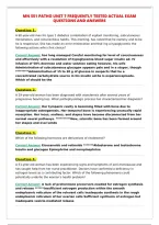 MN 551 PATHO UNIT 7 FREQUENTLY TESTED ACTUAL EXAM&NewLine;QUESTIONS AND ANSWERS&NewLine;