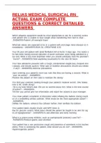 RELIAS MEDICAL SURGICAL RN  ACTUAL EXAM COMPLETE QUESTIONS & CORRECT DETAILED ANSWERS 