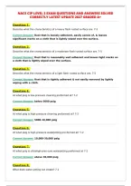 NACE CIP LEVEL 2 EXAM QUESTIONS AND ANSWERS SOLVED&NewLine;CORRECTLY LATEST UPDATE 2027 GRADED A&plus;