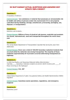 NC BLET HAZMAT ACTUAL QUESTIONS AND ANSWERS 2027&NewLine;UPDATE 100&percnt; CORRECT