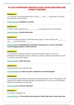 NC BLET INTERVIEWS UPDATED ACTUAL EXAM QUESTIONS AND&NewLine;CORRECT ANSWERS