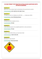 NC DMV PERMIT TEST PRACTICE ACTUAL EXAM QUESTIONS WITH&NewLine;DETAILED ANSWERS