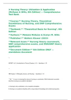 Nursing Theory Utilization & Application 6th Edition by McEwen and Wills Comprehensive Test Bank for Nursing Theory Courses&comma; Theoretical Frameworks&comma; Conceptual Models&comma; Critical Thinking&comma; and Clinical Nursing Practice
