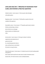 LOMA 280 2026&sol;2027 &vert; PRINCIPLES OF INSURANCE STUDY GUIDE&comma; EXAM REVIEW & PRACTICE QUESTIONS