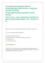 Foundations for Population Health in Community Public Health Nursing 6th Edition by Stanhope and Lancaster Comprehensive Test Bank and Study Resources for Community Health Nursing&comma; Population Health&comma; Public Health Practice&comma; Health Promotion&comma; and Disease P