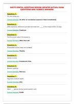 NOCTI DENTAL ASSISTING REVIEW UPDATED ACTUAL EXAM&NewLine;QUESTIONS AND CORRECT ANSWERS