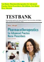 Test Bank for Pharmacotherapeutics for Advanced Practice Nurse Prescribers &lpar;5th & 6th Editions&rpar; &ndash; Verified Practice Questions & Answers