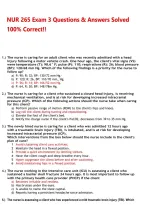 NUR 265 Exam 3 Questions & Answers Solved 100&percnt; Correct&excl;&excl;