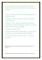 Policy and Politics in Nursing and Health Care 8th Edition by Mason&comma; Gardner&comma; Outlaw&comma; and O'Grady Comprehensive Test Bank and Study Resources for Nursing Policy&comma; Healthcare Politics&comma; Advocacy&comma; Leadership&comma; Legislation&comma; and Health Policy Practice