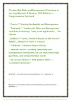 Leadership Roles and Management Functions in Nursing 11th Edition by Marquis and Huston Comprehensive Test Bank and Study Resources for Nursing Leadership&comma; Management Functions&comma; Delegation&comma; Decision-Making&comma; Communication&comma; Staffing&comma; and Professional Practi