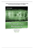 Solutions Manual for Federal Tax Research 13th Edition by Roby Sawyers & Steven Gill &vert; Chapters 1&ndash;13 Complete &vert; ISBN 9780357988411