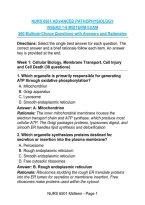 NURS 6501 ADVANCED PATHOPHYSIOLOGY&NewLine;WEEKS 1-6 MIDTERM EXAM&NewLine;200 Multiple-Choice Questions with Answers and Rationales&NewLine;