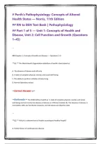 Porth's Pathophysiology Concepts of Altered Health States 11th Edition by Norris Comprehensive Test Bank and Study Resources for Pathophysiology&comma; Disease Processes&comma; Altered Health States&comma; Clinical Concepts&comma; and Nursing Practice