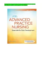Test Bank for Advanced Practice Nursing&colon; Essentials for Role Development 5th Edition by Lucille A&period; Joel &vert; Chapters 1&ndash;30 Complete &vert; ISBN 9781719642774