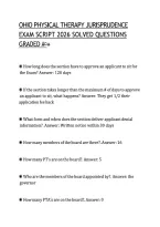 Ohio Physical Therapy Jurisprudence Exam Prep &lpar;2026&rpar; &vert; Solved Board Practice Questions & Answers