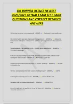 OIL BURNER LICENSE NEWEST&NewLine;2026&sol;2027 ACTUAL EXAM TEST BANK&NewLine;QUESTIONS AND CORRECT DETAILED&NewLine;ANSWERS