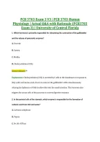 PCB 3703 Exam 3 V3 &vert; PCB 3703 Human &NewLine;Physiology &vert; Actual Q&A with Rationale &lpar;PCB3703 &NewLine;Exam 3&rpar; &vert; University of Central Florida