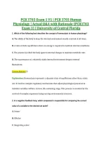PCB 3703 Exam 1 V1 &vert; PCB 3703 Human &NewLine;Physiology &vert; Actual Q&A with Rationale &lpar;PCB3703 &NewLine;Exam 1&rpar; &vert; University of Central Florida