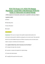 PCB 3703 Exam 1 V3 &vert; PCB 3703 Human &NewLine;Physiology &vert; Actual Q&A with Rationale &lpar;PCB3703 &NewLine;Exam 1&rpar; &vert; University of Central Florida 