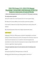 PCB 3703 Exam 2 V1 &vert; PCB 3703 Human &NewLine;Physiology &vert; Actual Q&A with Rationale &lpar;PCB3703 &NewLine;Exam 2&rpar; &vert; University of Central Florida 