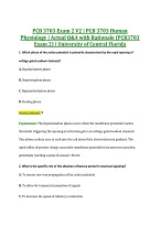 PCB 3703 Exam 2 V2 &vert; PCB 3703 Human &NewLine;Physiology &vert; Actual Q&A with Rationale &lpar;PCB3703 &NewLine;Exam 2&rpar; &vert; University of Central Florida