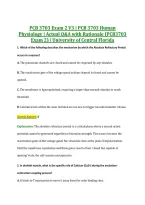 PCB 3703 Exam 2 V3 &vert; PCB 3703 Human &NewLine;Physiology &vert; Actual Q&A with Rationale &lpar;PCB3703 &NewLine;Exam 2&rpar; &vert; University of Central Florida