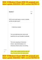 HESI VN Module 6 Exam &vert; Questions & Answers Study Guide