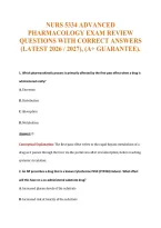 NURS 5334 ADVANCED&NewLine;PHARMACOLOGY EXAM REVIEW&NewLine;QUESTIONS WITH CORRECT ANSWERS&NewLine;&lpar;LATEST 2026 &sol; 2027&rpar;&comma; &lpar;A&plus; GUARANTEE&rpar;&period;