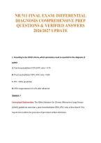 NR 511 FINAL EXAM&colon; DIFFERENTIAL&NewLine;DIAGNOSIS COMPREHENSIVE PREP&NewLine;QUESTIONS & VERIFIED ANSWERS&NewLine;2026&sol;2027 UPDATE