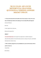 NR 511 EXAM&colon; ADVANCED&NewLine;DIFFERENTIAL DIAGNOSIS&NewLine;QUESTIONS & VERIFIED ANSWERS&NewLine;2026&sol;2027 UPDATE