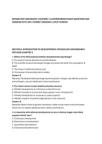 DEP2004 TEST ONE REVIEW&colon; CHAPTERS 1-6 COMPREHENSIVE EXAM QUESTIONS AND&NewLine;ANSWERS WITH 100&percnt; CORRECT ANSWERS &vert; LATEST VERSION&NewLine;