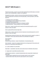 ACCT 526 Exam 1&period; Questions and Answers