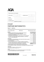 AQA A Level Further Mathematics Paper 3 statistics  2026 questions