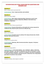 PATHOPHYSIOLOGY FINAL EXAM EXPECTED QUESTIONS AND&NewLine;ANSWERS 2027