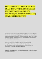 RELIAS MEDICAL SURGICAL RN A &NewLine;EXAM 2027 WITH QUESTIONS AND &NewLine;EXPERTVERIFIED CORRECT &NewLine;ANSWERS &vert; ALREADY GRADED A&plus; &vert; &NewLine;GUARANTEED SUCCESS