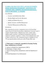 FLORIDA NHA PRACTICE TEST LAWS RULES NURSING &NewLine;HOME ADMINISTRATOR 2026&sol;2027 &ndash; QUESTIONS AND &NewLine;ANSWERS &vert; 100&percnt; VERIFIED &vert; DETAILED RATIONALES &ndash; &NewLine;PASS GUARANTEED &ndash; A&plus; GRADED
