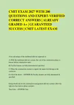 CMIT EXAM 2027 WITH 200 &NewLine;QUESTIONS AND EXPERT-VERIFIED &NewLine;CORRECT ANSWERS &vert; ALREADY &NewLine;GRADED A&plus; &vert; GUARANTEED &NewLine;SUCCESS &vert; CMIT LATEST EXAM
